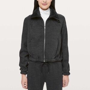 Lululemon Plush Times Jacket Heathered Core Black / Black - Size 10